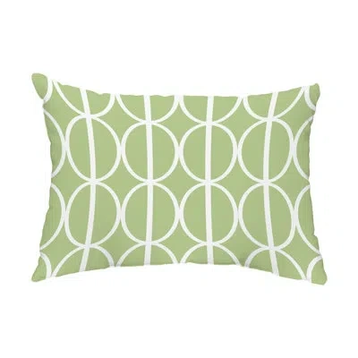 E By Design Ovals Go Round Outdoor Rectangular Pillow Cover & Insert In Green