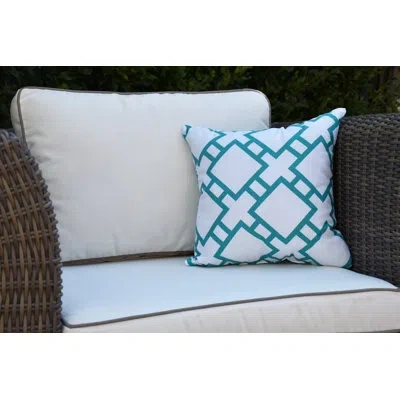 E By Design Palm Beach Outdoor Square Pillow Cover & Insert In Blue