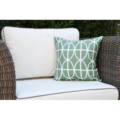 E By Design Palm Beach Outdoor Square Pillow Cover And Insert In Green