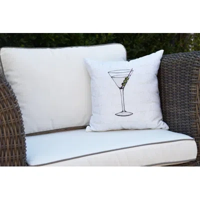 E By Design Palm Beach Outdoor Square Pillow Cover And Insert In Light Green