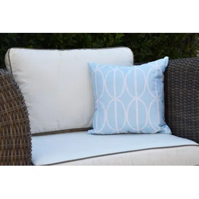 E By Design Palm Beach Outdoor Square Pillow Cover & Insert In Pale Blue