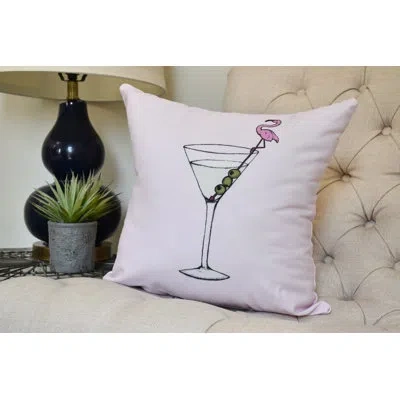 E By Design Palm Beach Square Pillow Cover And Insert In Pale Pink