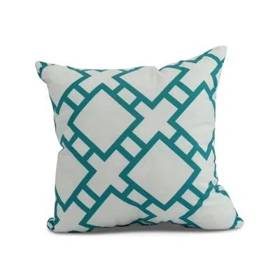 E By Design Palm Beach Square Pillow Cover & Insert In Teal