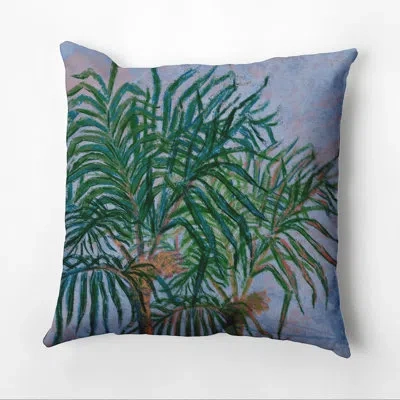 E By Design Palms Throw Pillow In Dark Blue