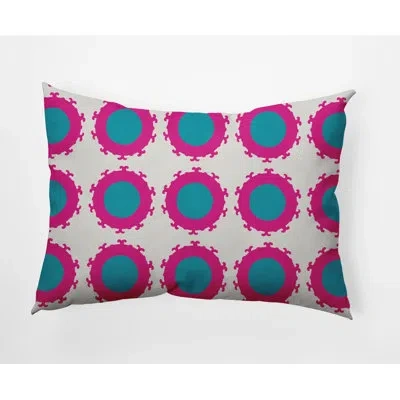 E By Design Pan Bubbles Indoor/outdoor Lumbar Throw Pillow In Explorer Blue