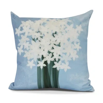 E By Design Paperwhites Outdoor Square Pillow Cover & Insert In Light Blue
