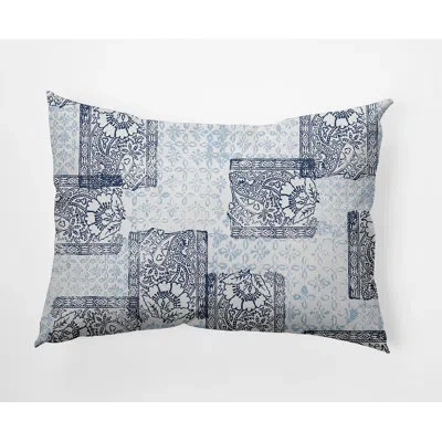 E By Design Patches Lumbar Pillow In Navy Blue