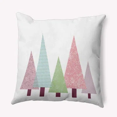 E By Design Patchwork Polyester Indoor/outdoor Throw Pillow In Green