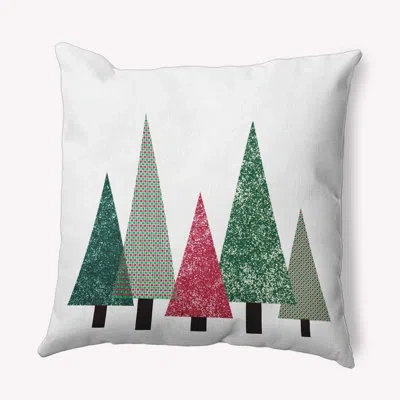 E By Design Patchwork Polyester Indoor/outdoor Throw Pillow In Pink