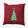 E By Design Patchwork Polyester Indoor/outdoor Throw Pillow In Red