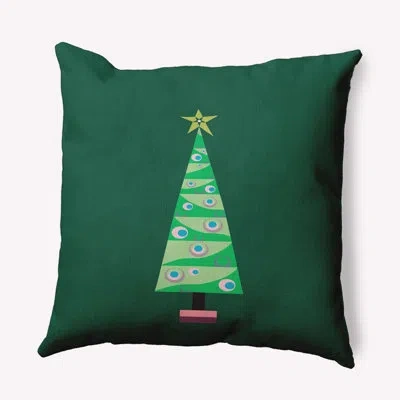 E By Design Patchwork Polyester Throw Pillow In Green