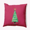 E By Design Patchwork Polyester Throw Pillow In Pink
