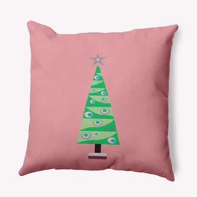 E By Design Patchwork Polyester Throw Pillow In Pink