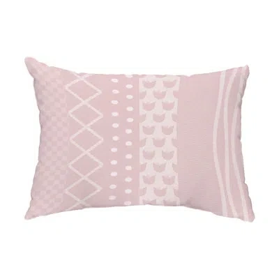 E By Design Pattern Stripe Outdoor Rectangular Pillow Cover & Insert In Pink