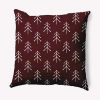 E By Design Patterned Trees Winter Soft Spun Polyester Decorative Throw Pillow In Burgandy