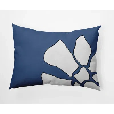 E By Design Petal Lines Outdoor Rectangular Pillow Cover & Insert In Blue