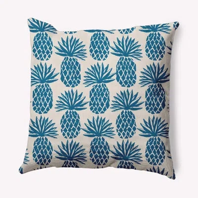 E By Design Pineapple Stripes Indoor/outdoor Throw Pillow In Autumn Blue