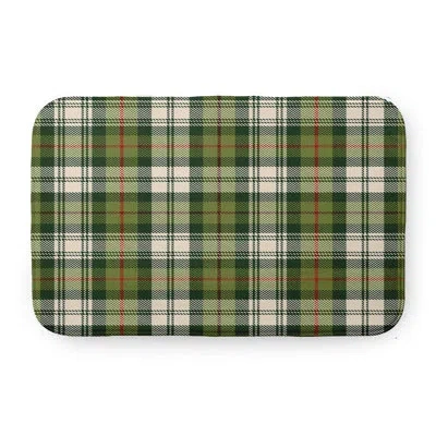 E By Design Plaid Pet Feeding Placemat In Green