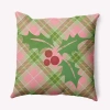 E By Design Plaid Polyester Throw Pillow In Pink