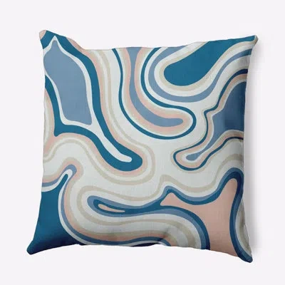 E By Design Polyester Indoor/outdoor Throw Pillow In Blue
