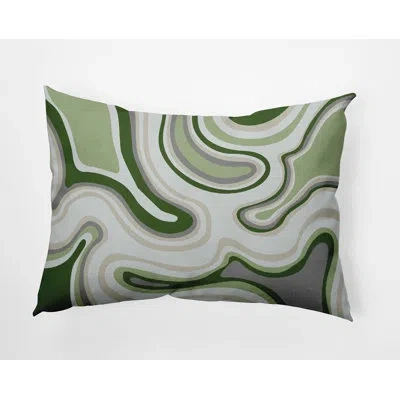 E By Design Polyester Indoor/outdoor Throw Pillow In Green