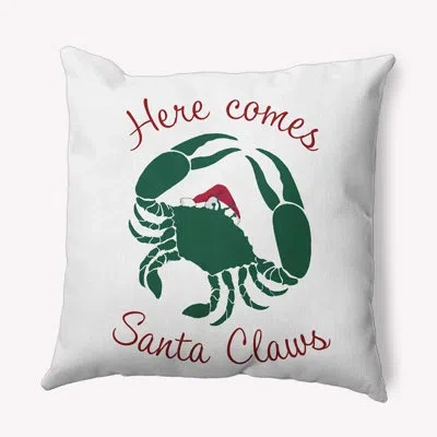 E By Design Polyester Indoor/outdoor Throw Pillow In Green