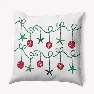 E By Design Polyester Indoor/outdoor Throw Pillow In Green