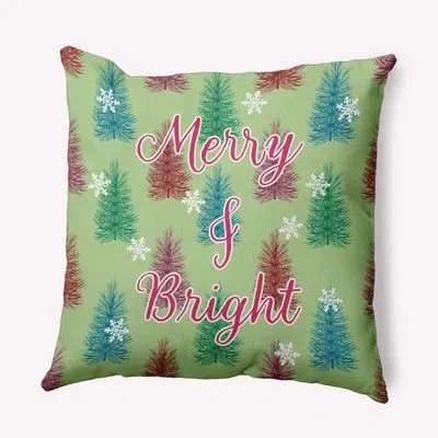 E By Design Polyester Indoor/outdoor Throw Pillow In Green;green