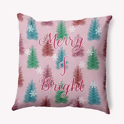 E By Design Polyester Indoor/outdoor Throw Pillow In Pink