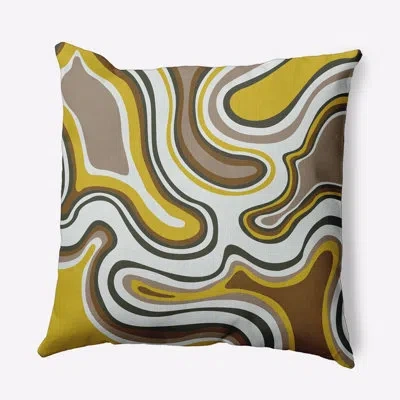 E By Design Polyester Indoor/outdoor Throw Pillow In Yellow