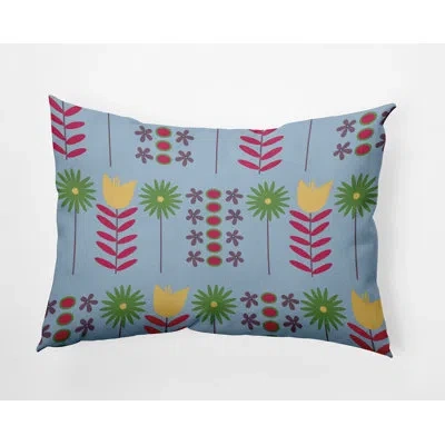 E By Design Polyester Lumbar Rectangular Indoor/outdoor Pillow Cover & Insert In Air Blue