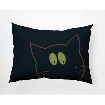 E By Design Polyester Lumbar Rectangular Indoor/outdoor Pillow Cover & Insert In Black