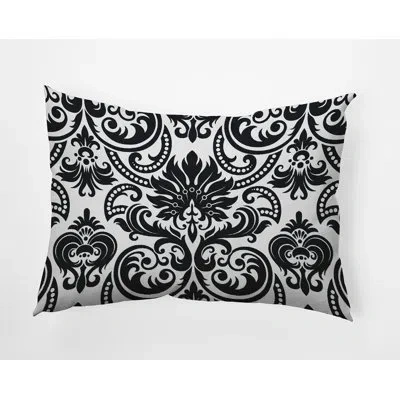 E By Design Polyester Lumbar Rectangular Indoor/outdoor Pillow Cover & Insert In Black