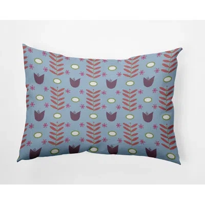 E By Design Polyester Lumbar Rectangular Indoor/outdoor Pillow Cover & Insert In Blue