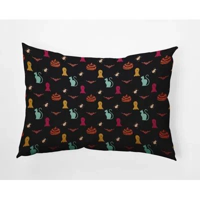 E By Design Polyester Lumbar Rectangular Indoor/outdoor Pillow Cover & Insert By  In Black