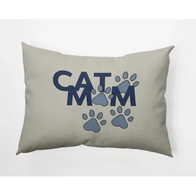 E By Design Polyester Lumbar Rectangular Indoor/outdoor Pillow Cover & Insert In Dusty Smoke Blue
