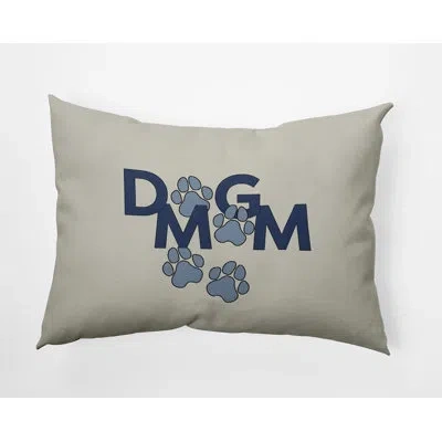 E By Design Polyester Lumbar Rectangular Indoor/outdoor Pillow Cover & Insert In Dusty Smoke Blue
