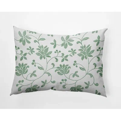 E By Design Polyester Lumbar Rectangular Indoor/outdoor Pillow Cover & Insert In Green