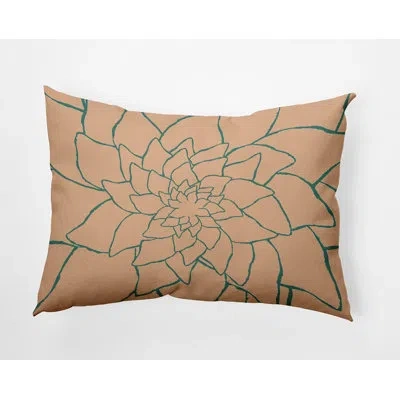 E By Design Polyester Lumbar Rectangular Indoor/outdoor Pillow Cover & Insert In Light Orange,green