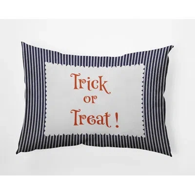 E By Design Polyester Lumbar Rectangular Indoor/outdoor Pillow Cover & Insert In Navy