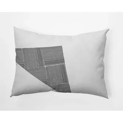 E By Design Polyester Lumbar Rectangular Indoor/outdoor Pillow Cover & Insert In Raven Black