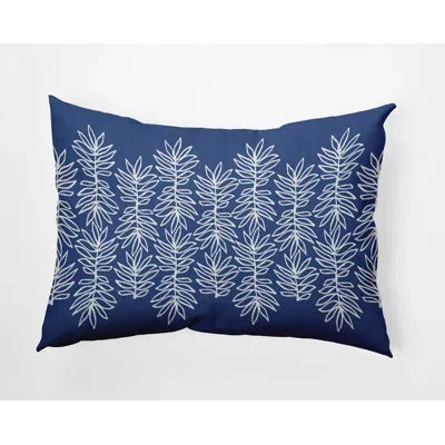 E By Design Polyester Lumbar Rectangular Indoor/outdoor Pillow Cover & Insert In White,royal Blue Floral