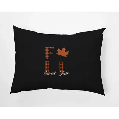 E By Design Polyester Lumbar Rectangular Pillow Cover & Insert By  In Black