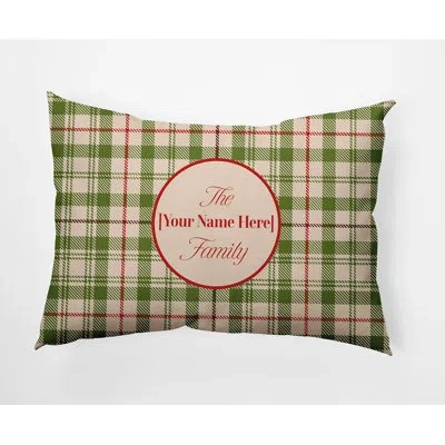 E By Design Polyester Lumbar Rectangular Pillow Cover & Insert In Fine Green