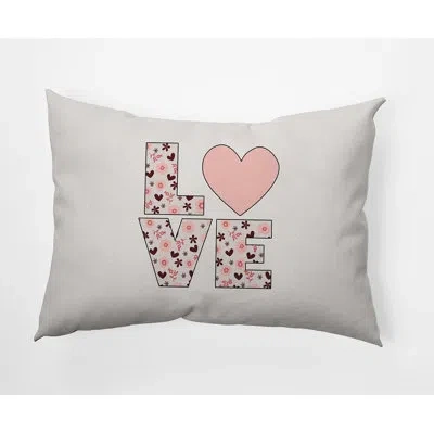 E By Design Polyester Lumbar Rectangular Pillow Cover & Insert In Light Pink