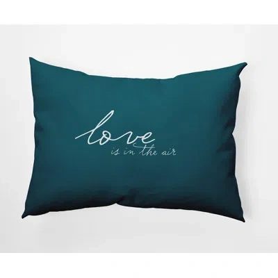 E By Design Polyester Lumbar Rectangular Pillow Cover & Insert In Teal Apetite