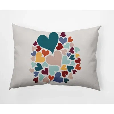 E By Design Polyester Lumbar Rectangular Pillow Cover & Insert In Teal Apetite,orange,beige