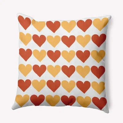 E By Design Polyester Square Pillow Cover & Insert In Egg Yolk Yellow,orange