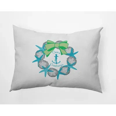 E By Design Polyester Throw Pillow In Blue