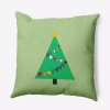 E By Design Polyester Throw Pillow In Green